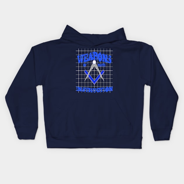 Weapons Of Math Instruction Fun Algebra Pun Blue Kids Hoodie by taiche